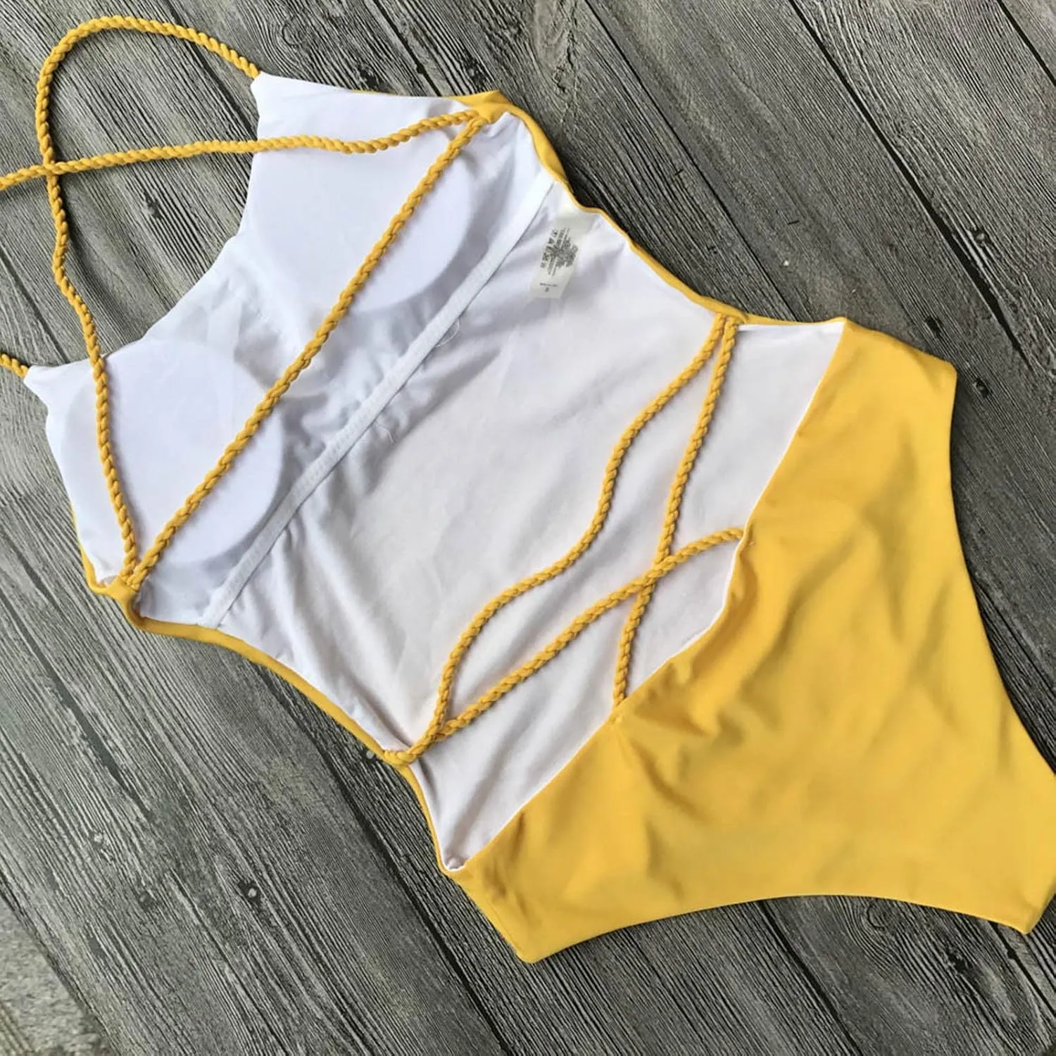 One Piece Swimsuit Women 2025 Sexy Bandage Backless Bikini Swimwear Cheeky Solid High Waisted 1 Piece Bathing Suit