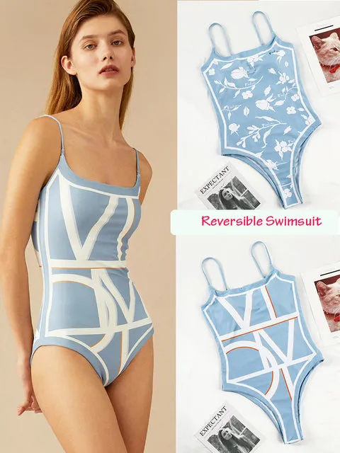 One Piece Swimsuit Women Push Up One-Piece Suits High Cut Swimwear Women Monokini Print