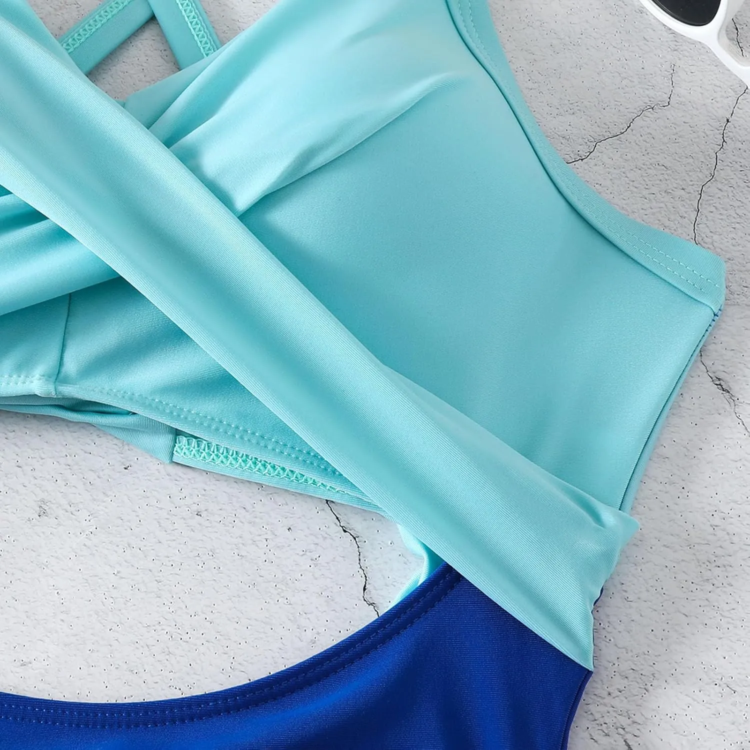 One Piece Swimsuit Women Sexy Tummy Control Cutout High Waisted Bathing Suit Halter Neck Criss Cross Back Swimsuits