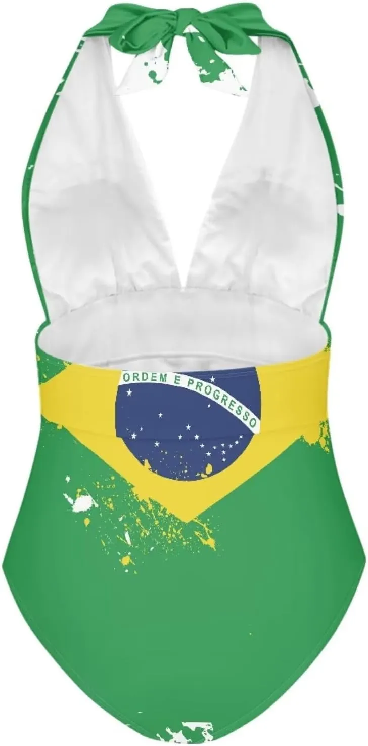 One Piece Swimsuit Women Tummy Control Bathing Suits, Unique Design Sexy Cross Back, Ruched Swimwear