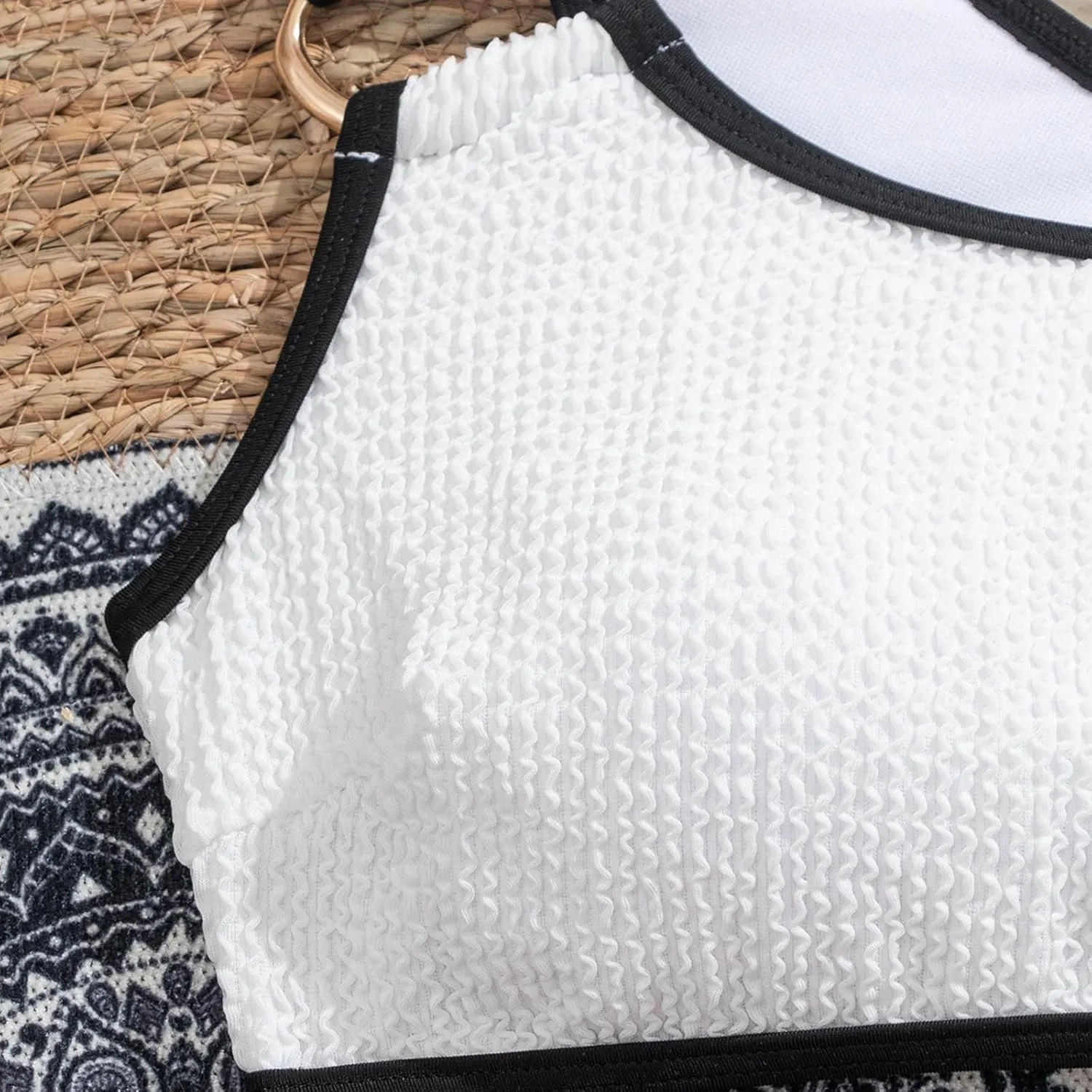 One Piece Swimsuits for Women One Shoulder Cutout Y2K Ribbed Knit Bathing Suit Trendy 2025 Colorblock Summer Swimsuit