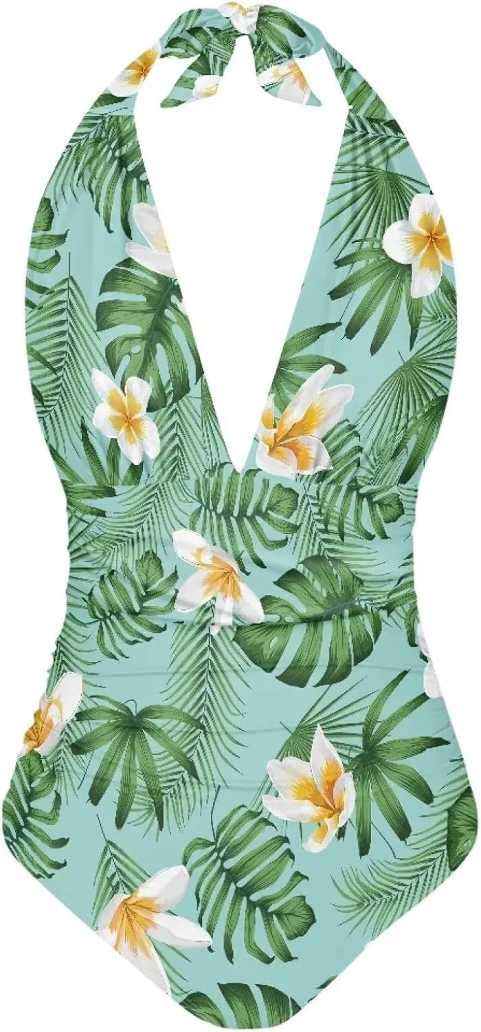 One Piece Swimsuits Swimwear for Women Tummy Control Bathing Suit Ruffle Tummy Control Swimwear