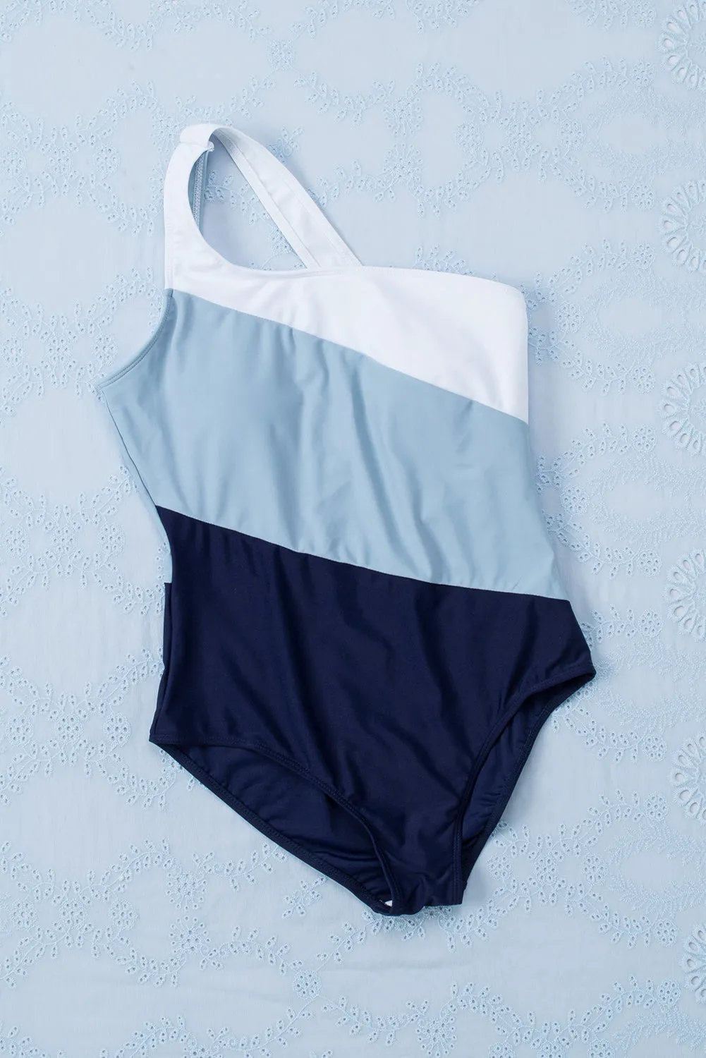 One Shoulder Backless One-piece Swimwear