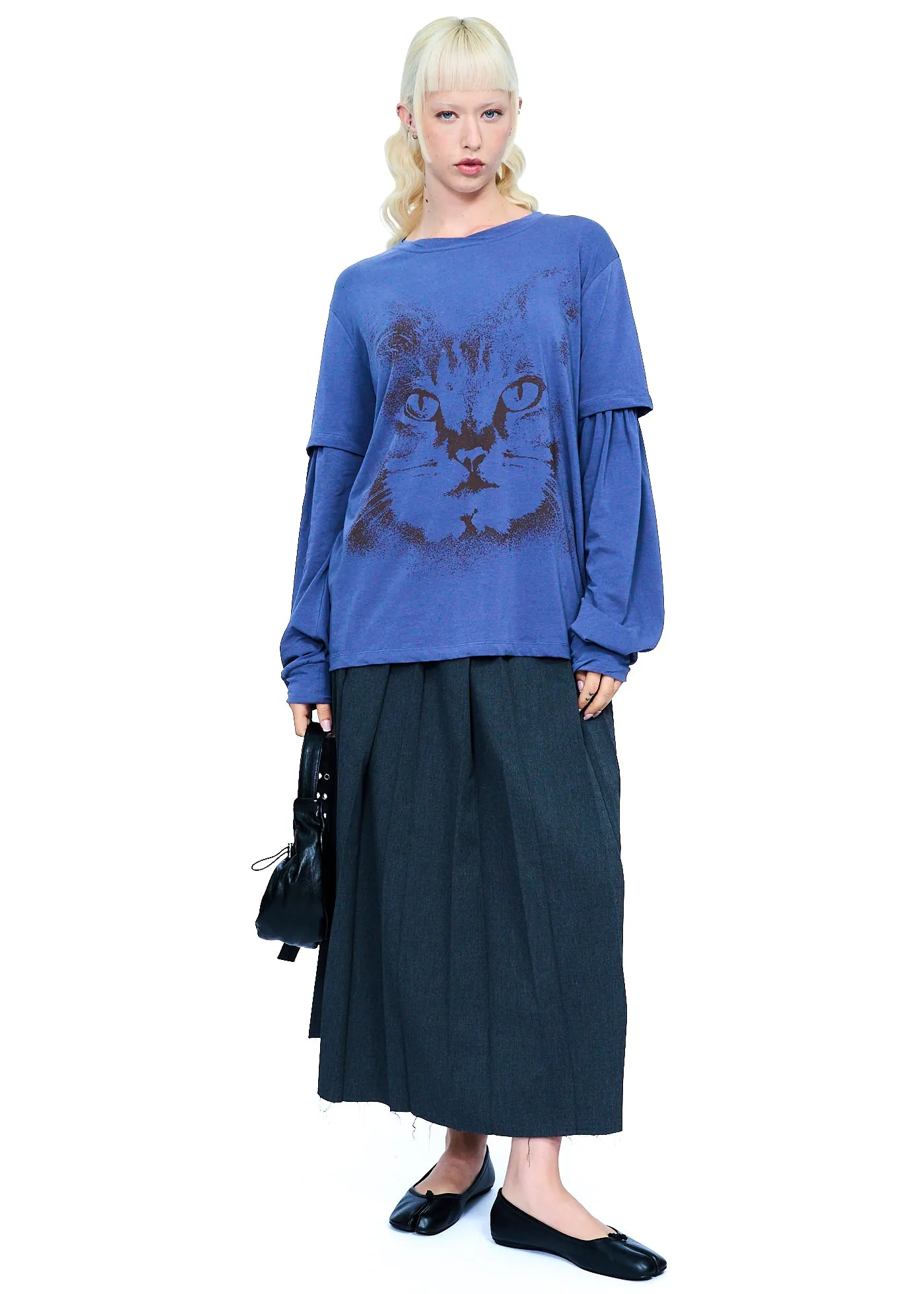 OPEN YY Pleated Wrap Maxi Skirt