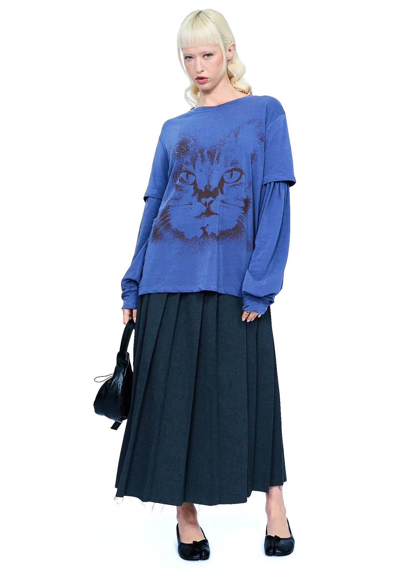 OPEN YY Pleated Wrap Maxi Skirt