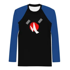 Origen Destination |On-Arrival Point of Origen Symbol-inspired Men's Black/Blue Rash Guard