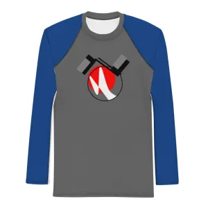 Origen Destination |On-Arrival Point of Origen Symbol-inspired Men's Gray/Blue Rash Guard