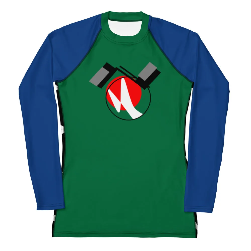 Origen Destination |On-Arrival Point of Origen Symbol-inspired Women's Green Rash Guard