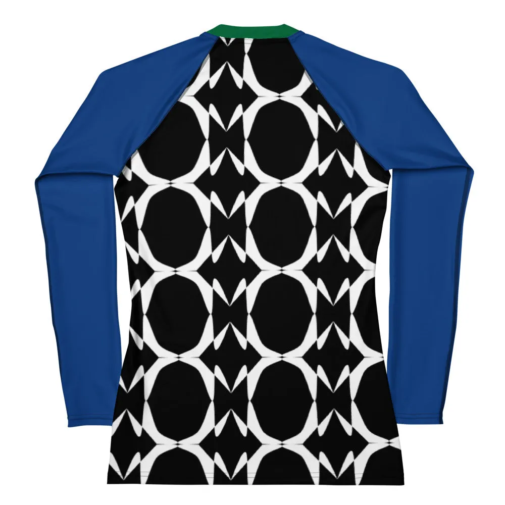 Origen Destination |On-Arrival Point of Origen Symbol-inspired Women's Green Rash Guard
