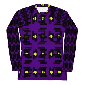 Origen Destination |On-Arrival Point of Origen Women's Purple/Gold sphere Symbol-inspired Rash Guard