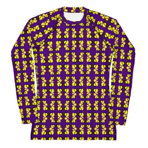 Origen Destination |On-Arrival Point of Origen Women's Purple/Gold Symbol-inspired Rash Guard