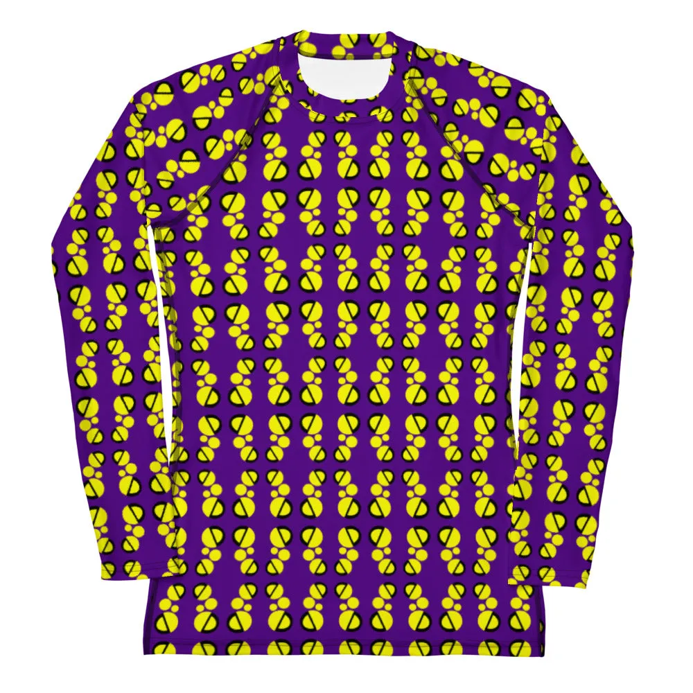 Origen Destination |On-Arrival Point of Origen Women's Purple/Gold Symbol-inspired Rash Guard