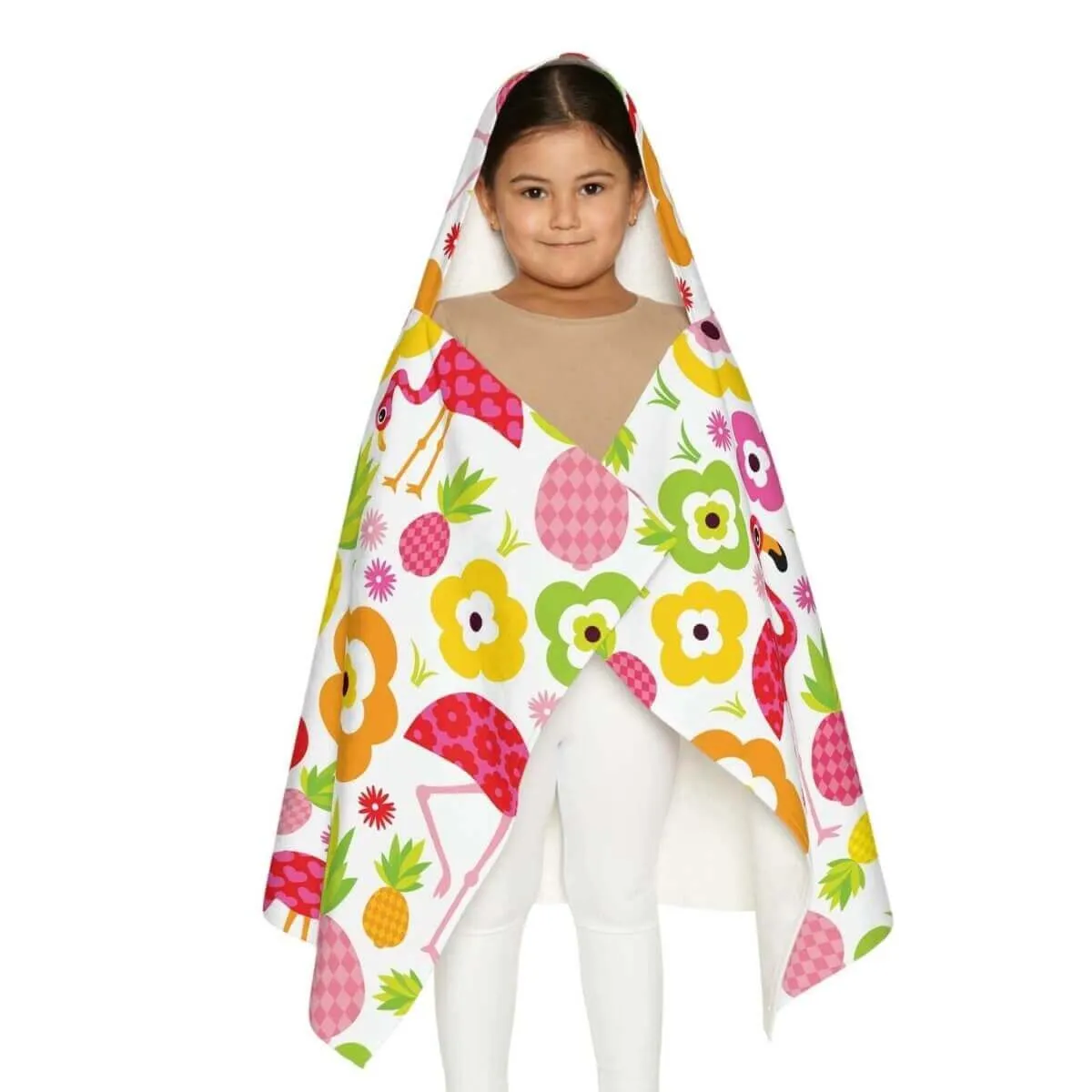 Our Hooded Beach Towel - Flamingo