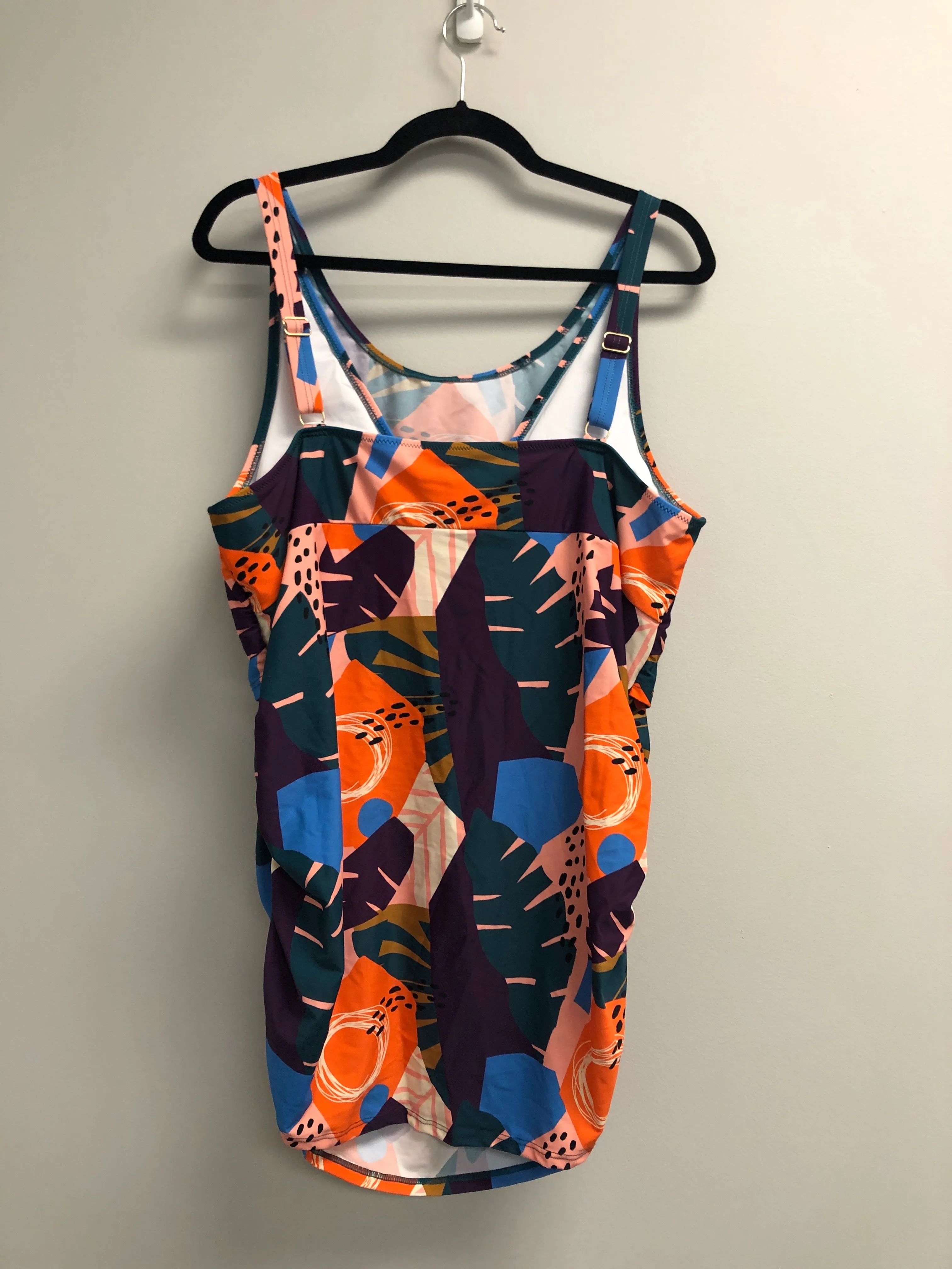 Outlet 6996 - Latched Mama Maternity & Postpartum Gathered Nursing Swim Tank - Final Sale - Golden Beach - 1X
