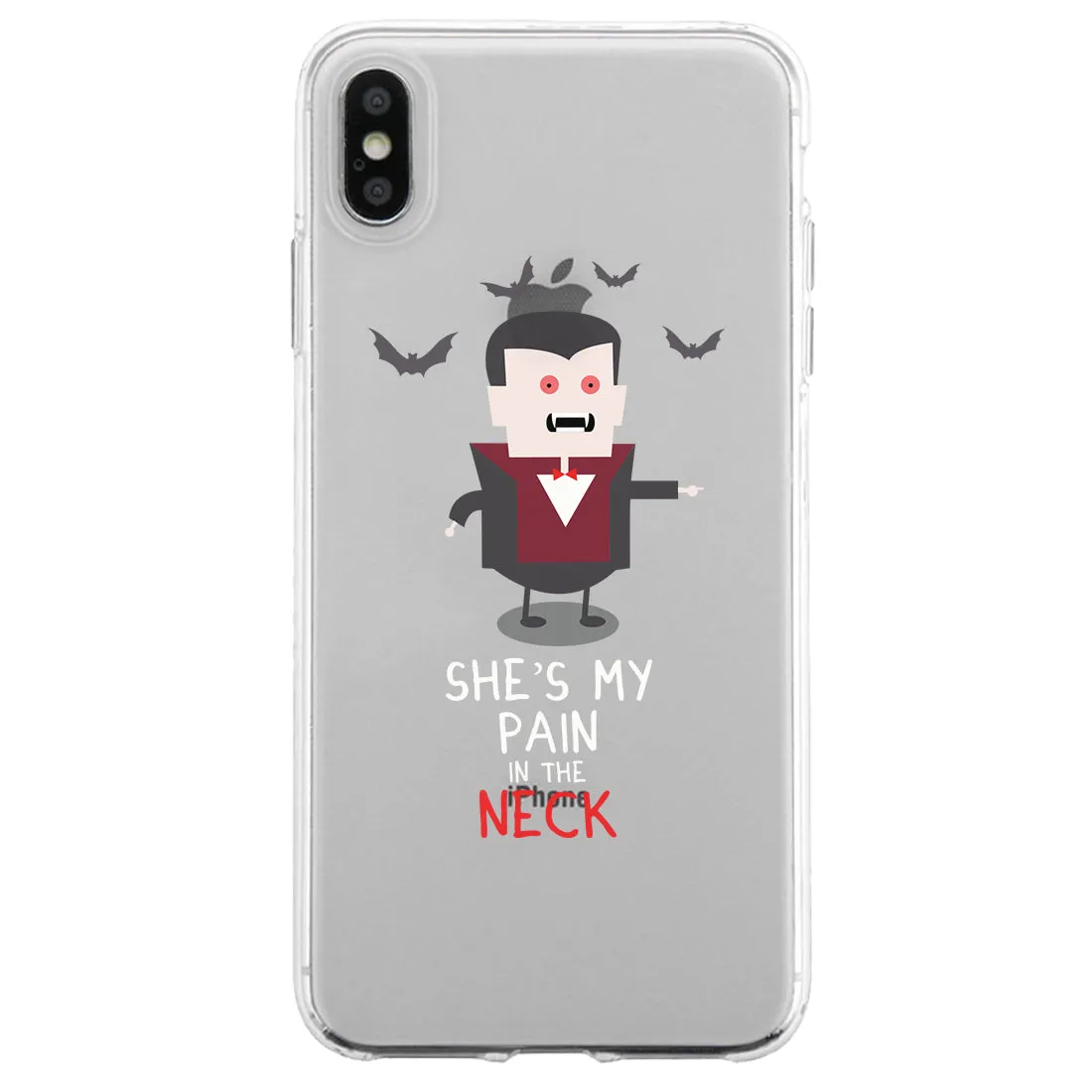Pain In Neck Vampire Couple Matching Phone Cases Funny Creative