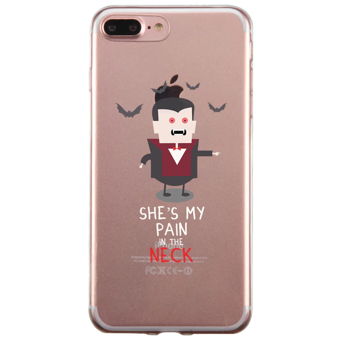 Pain In Neck Vampire Couple Matching Phone Cases Funny Creative
