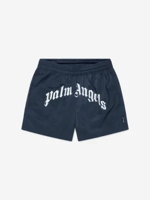Palm Angels Boys Logo Print Swim Shorts