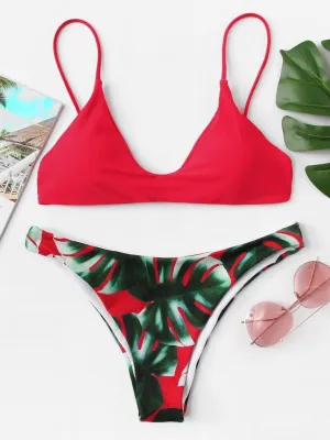 Palm Print Bikini Set
