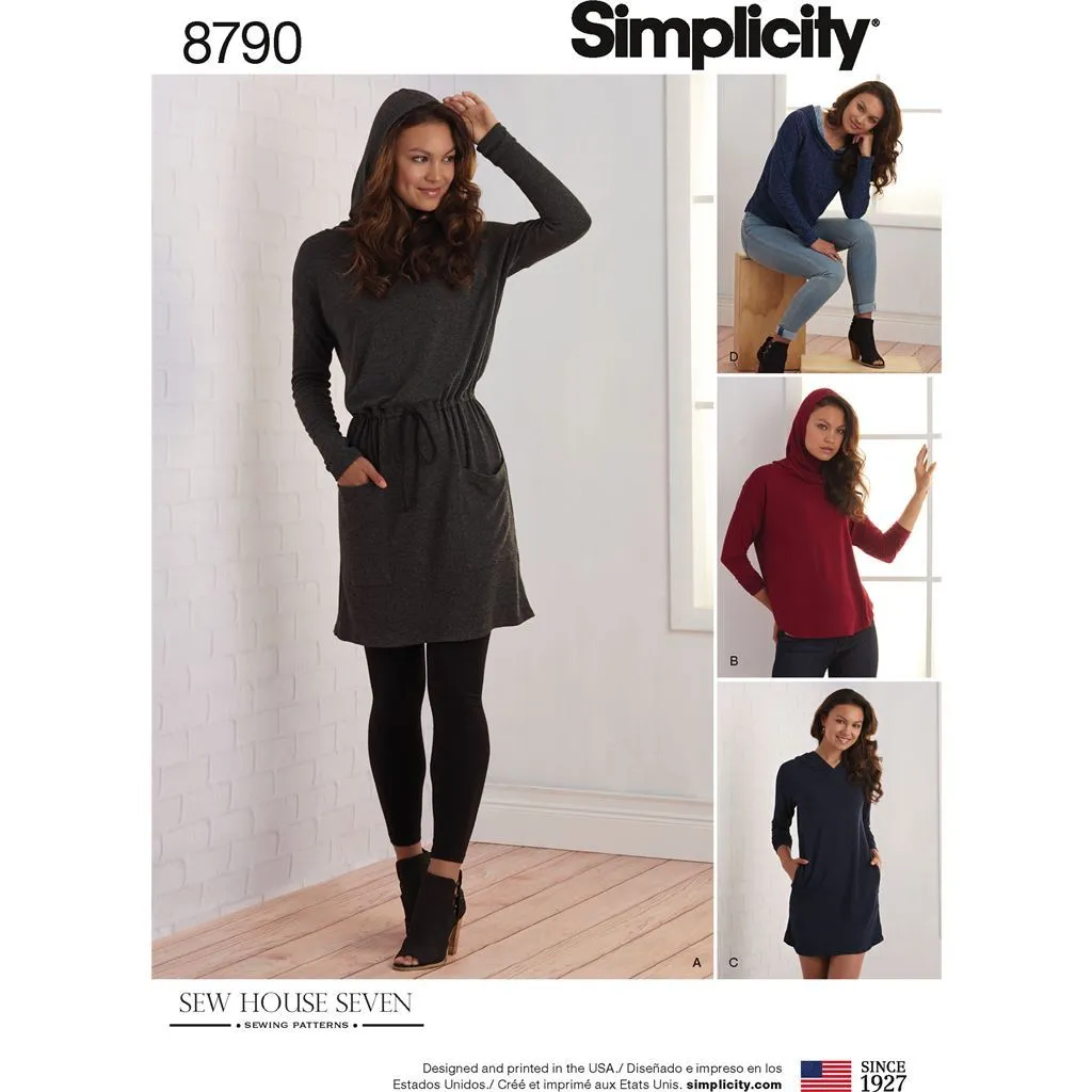 Pattern S8790 Misses  Knit Dresses and Tunics