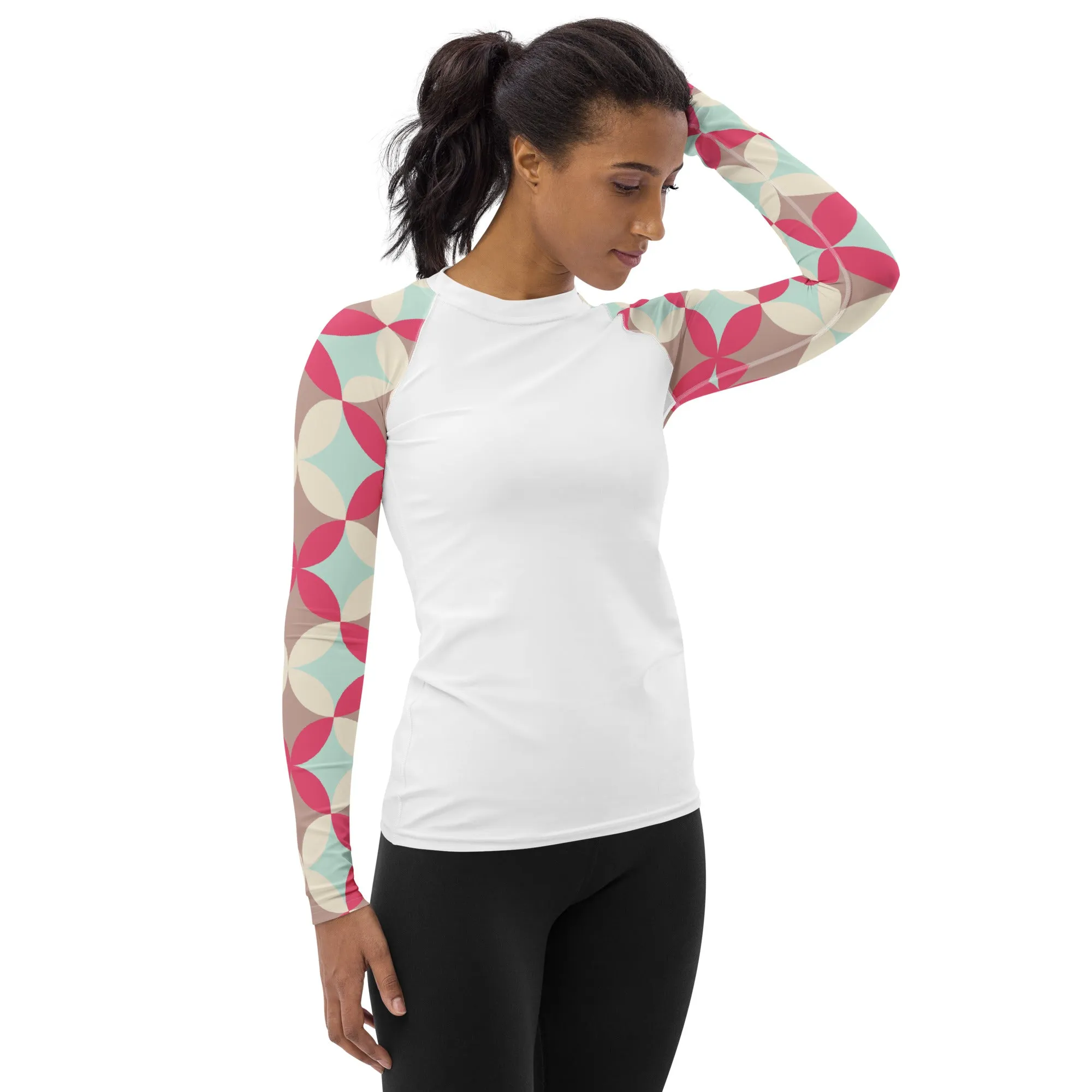 Patterned Pink (sleeve print) Women's Rash Guard