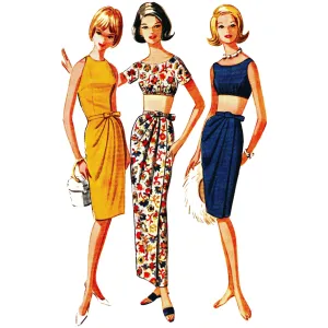 PDF - 1960s Sewing Pattern, Dress, Top & Skirt - Bust: 36” (91.5cm) - Download
