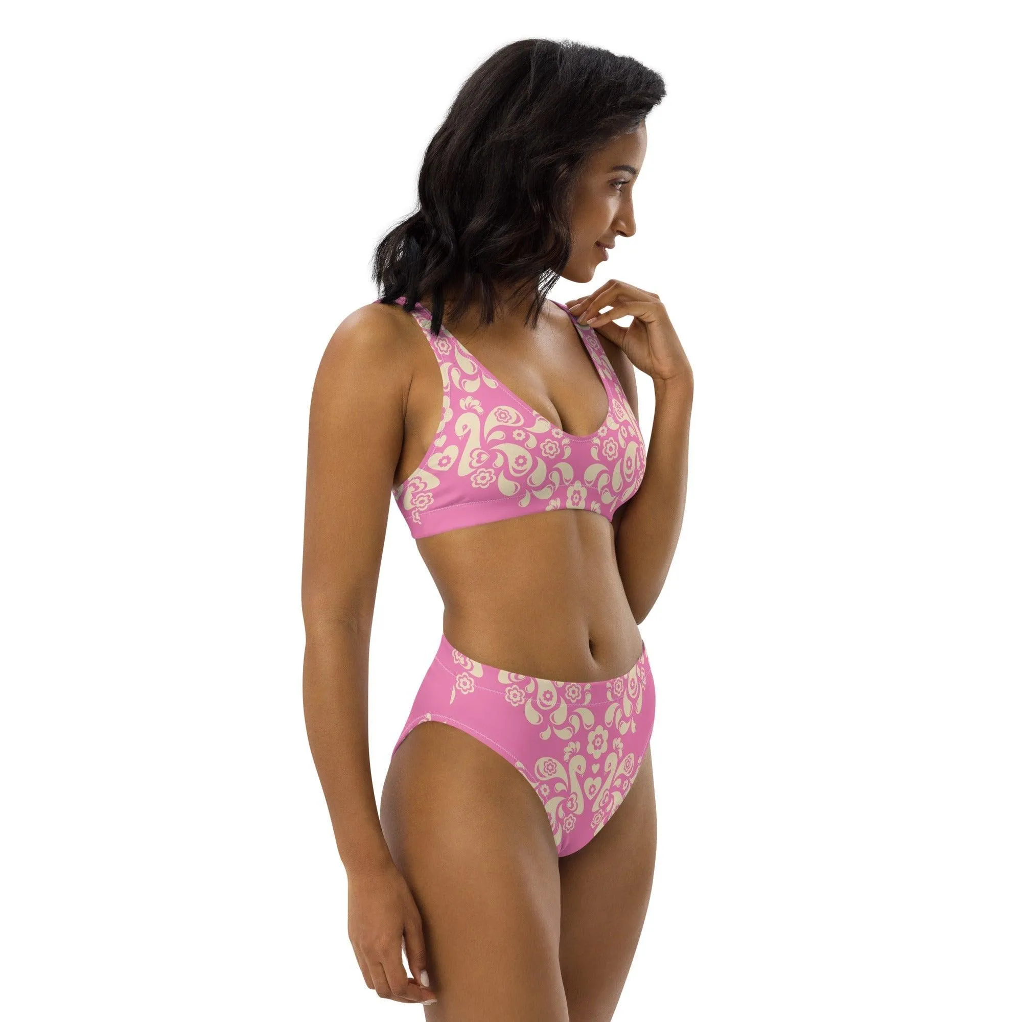 PEACOCK LOVE pink - Bikinis made of recycled material