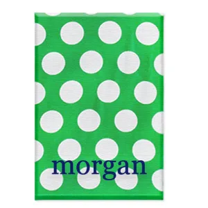 Personalized Beach Towels - Green Polka Dot