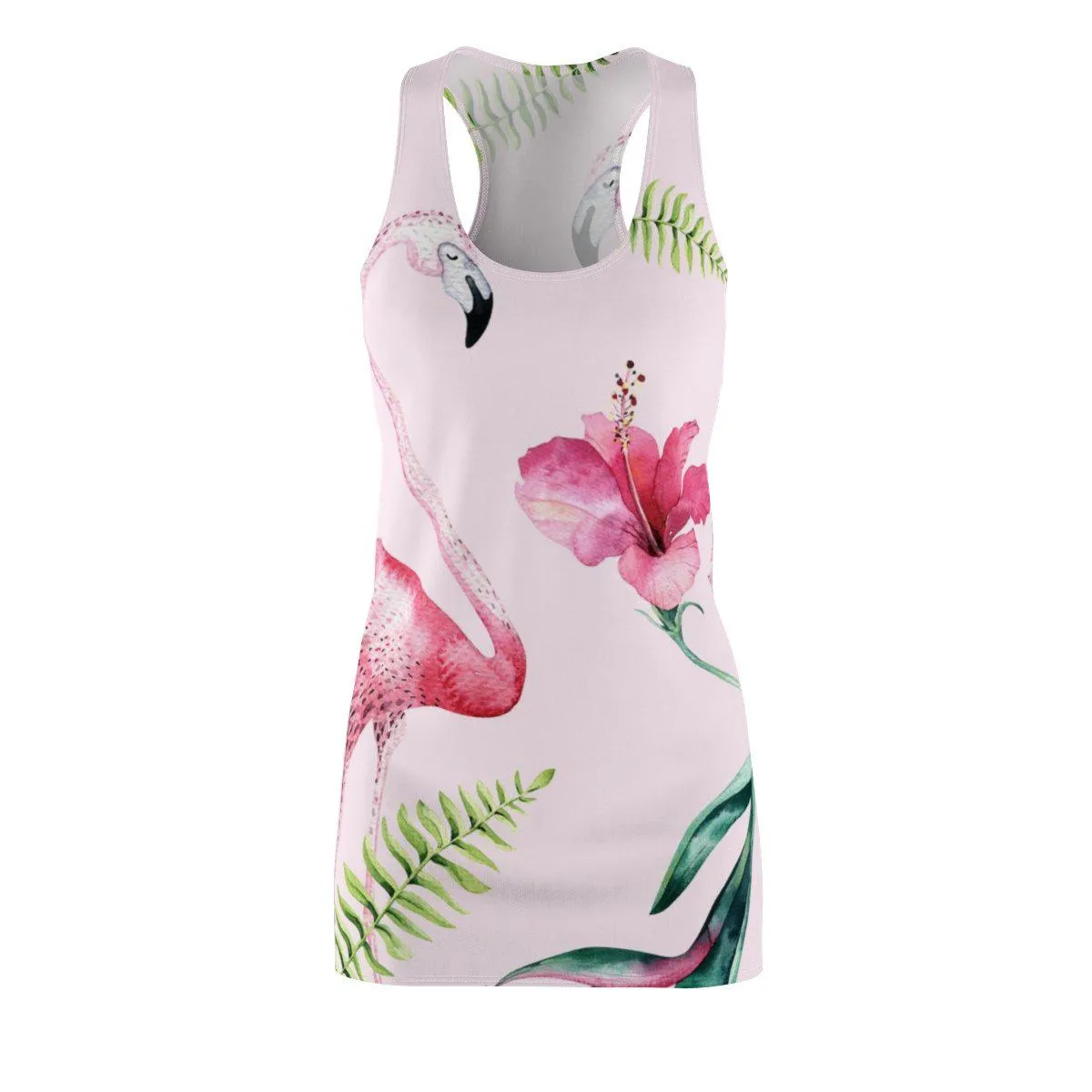 Pink Flamingo & Hibiscus Dress