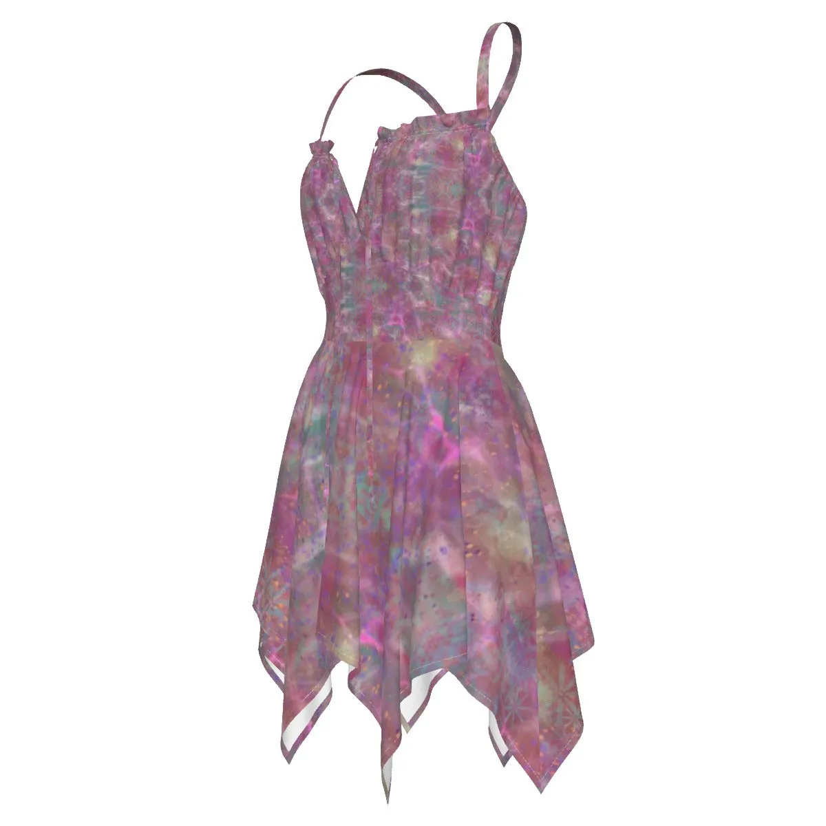 Pink Love Asymmetrical Hemline Dress up to 3 XL (FWS)