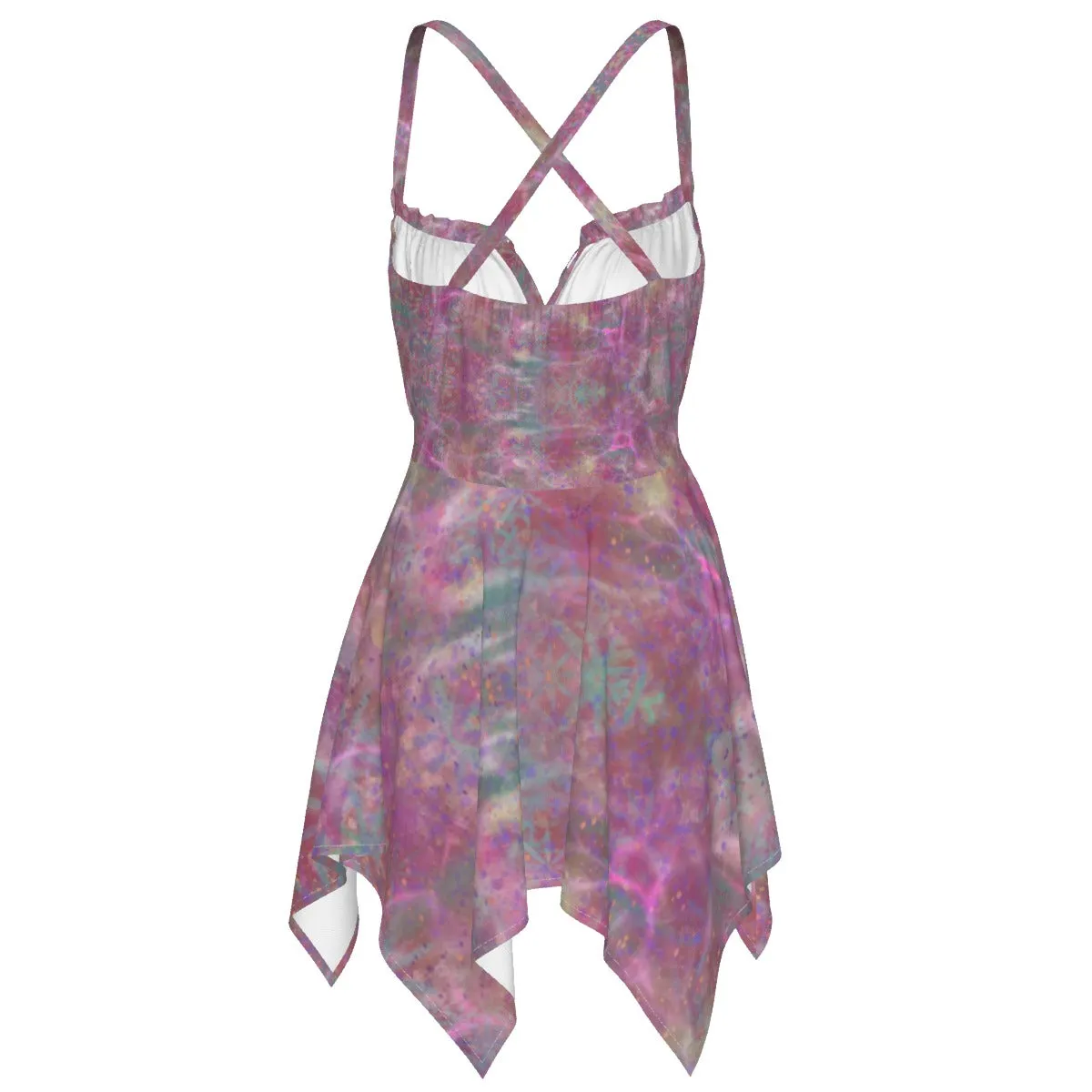 Pink Love Asymmetrical Hemline Dress up to 3 XL (FWS)