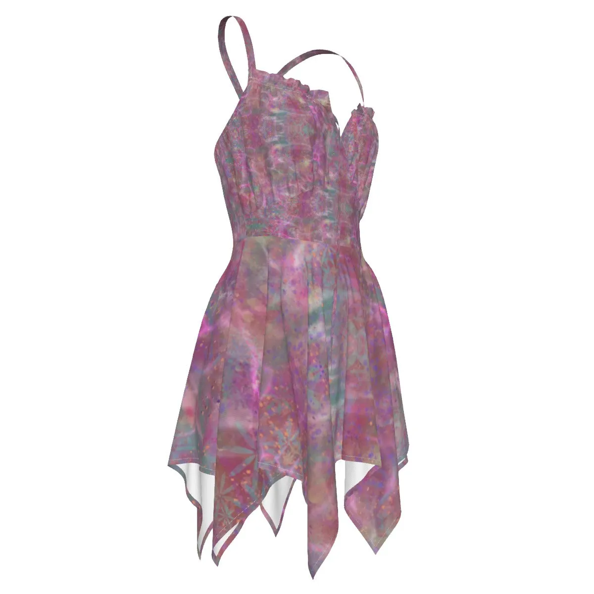 Pink Love Asymmetrical Hemline Dress up to 3 XL (FWS)