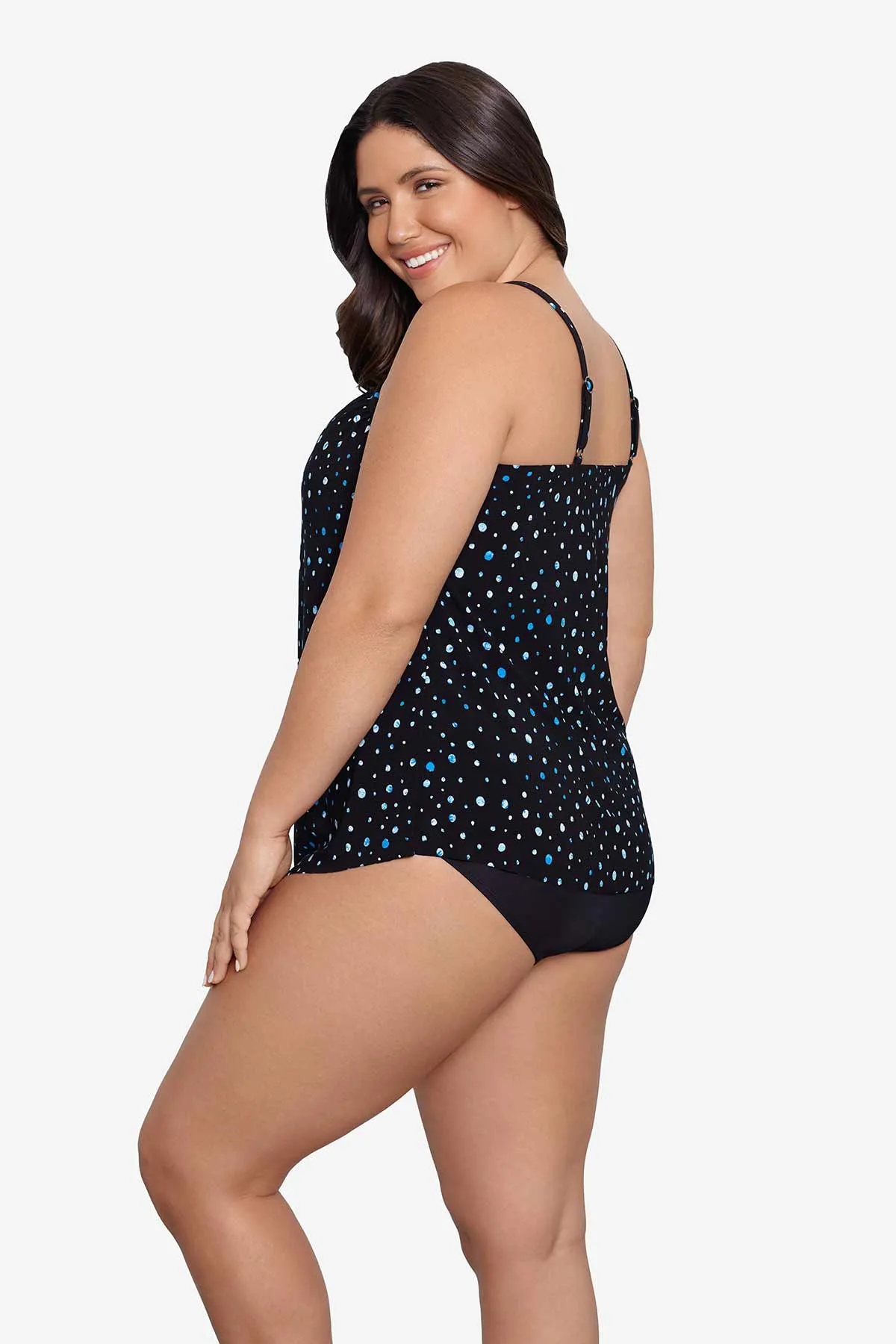 Plus Size Hank Tankini Top Galaxy Dot
