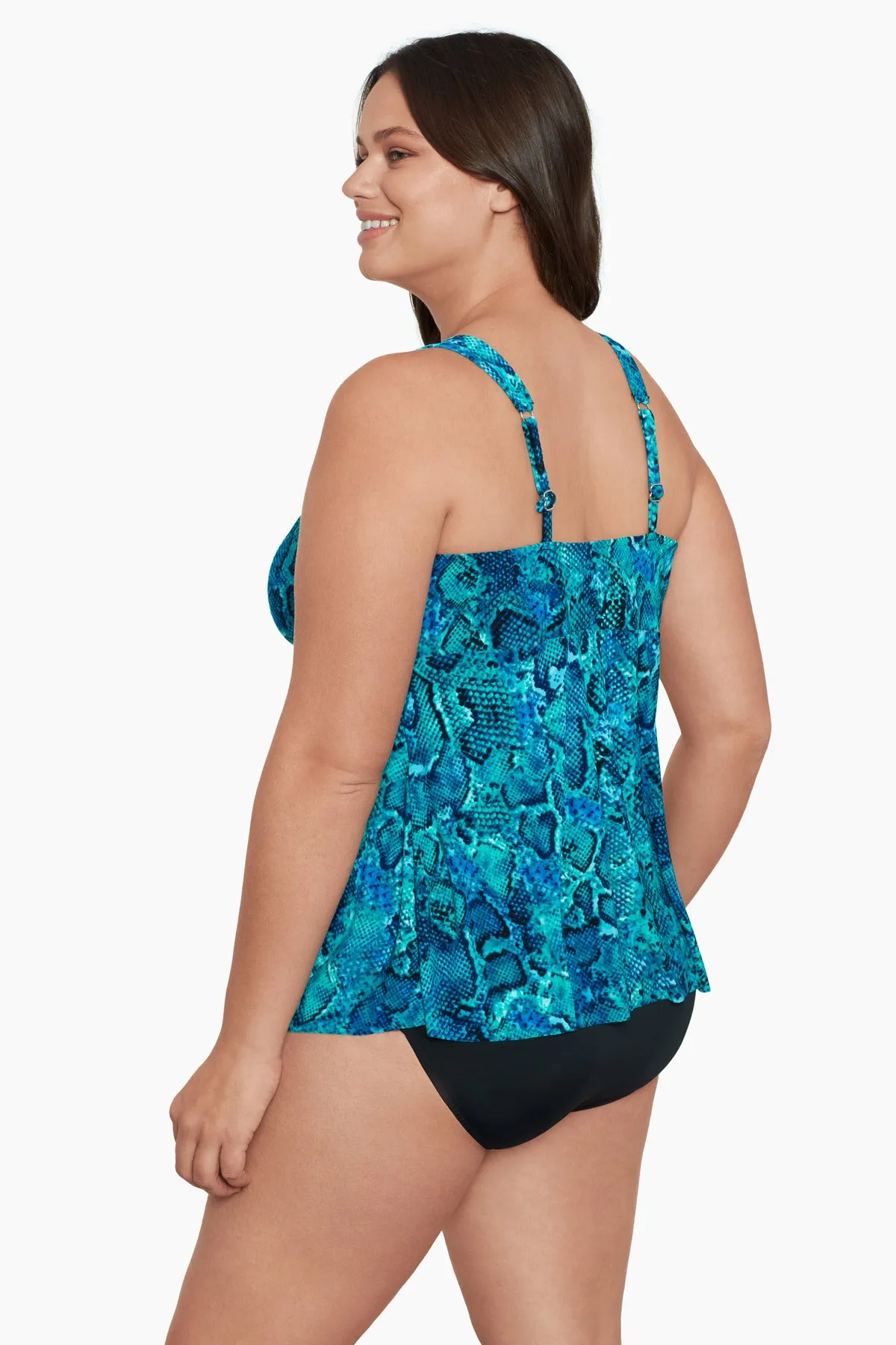 Plus Size Lily Tankini Top Ocean Serpent