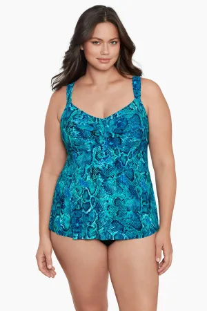 Plus Size Lily Tankini Top Ocean Serpent
