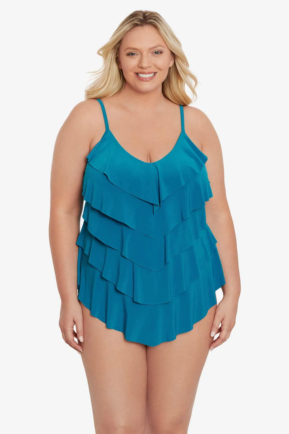 Plus Size Rachel Tankini Top - Peacock