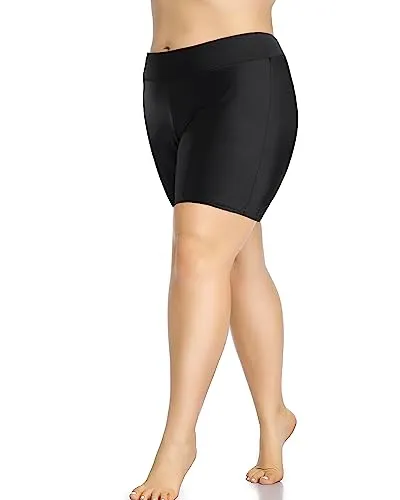 Plus Size Swim Shorts High Waist Swim Bottoms