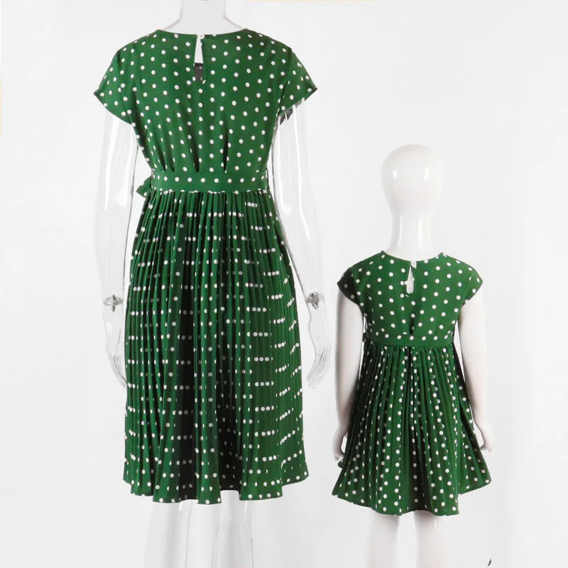 Polka Dot Parent-Child Loose and Elegant Mother-Daughter Dress