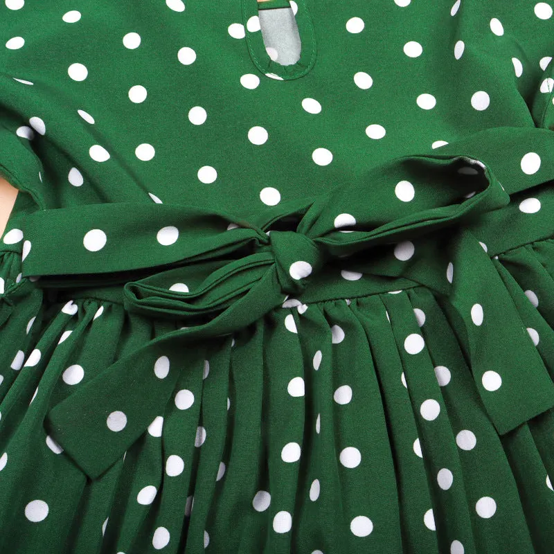 Polka Dot Parent-Child Loose and Elegant Mother-Daughter Dress