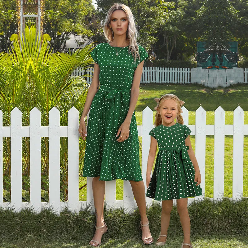 Polka Dot Parent-Child Loose and Elegant Mother-Daughter Dress