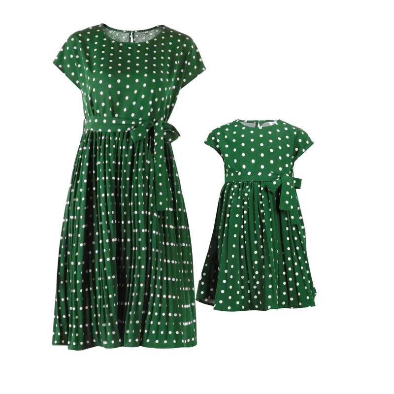 Polka Dot Parent-Child Loose and Elegant Mother-Daughter Dress