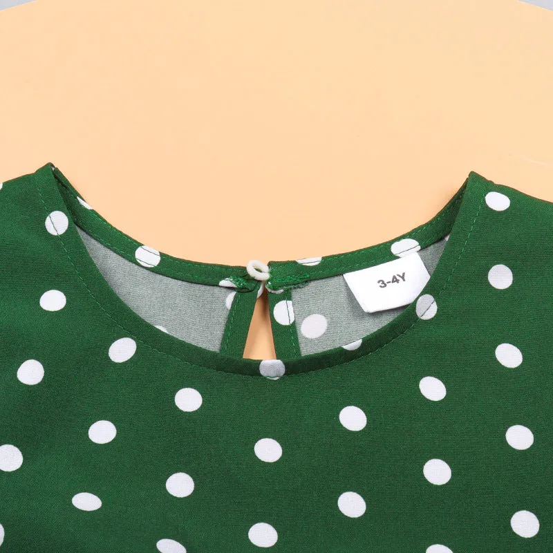 Polka Dot Parent-Child Loose and Elegant Mother-Daughter Dress