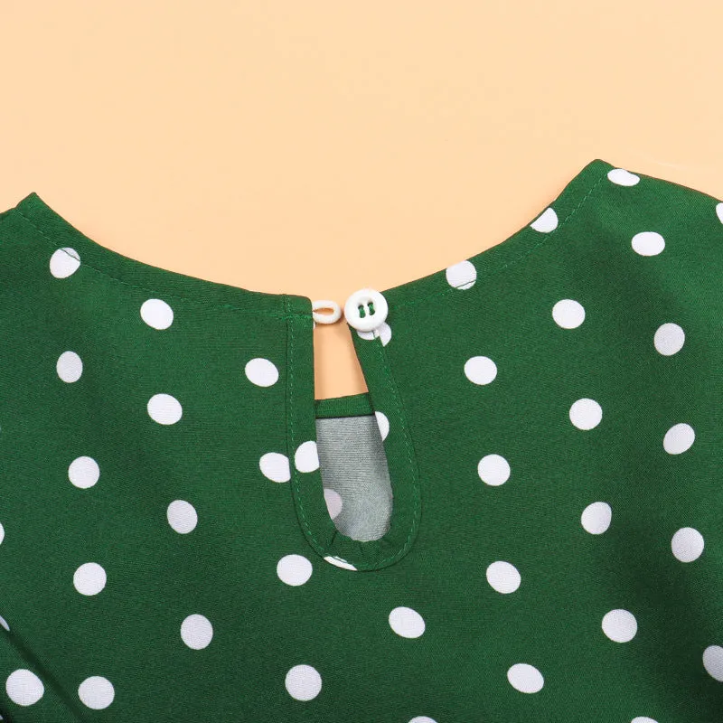 Polka Dot Parent-Child Loose and Elegant Mother-Daughter Dress