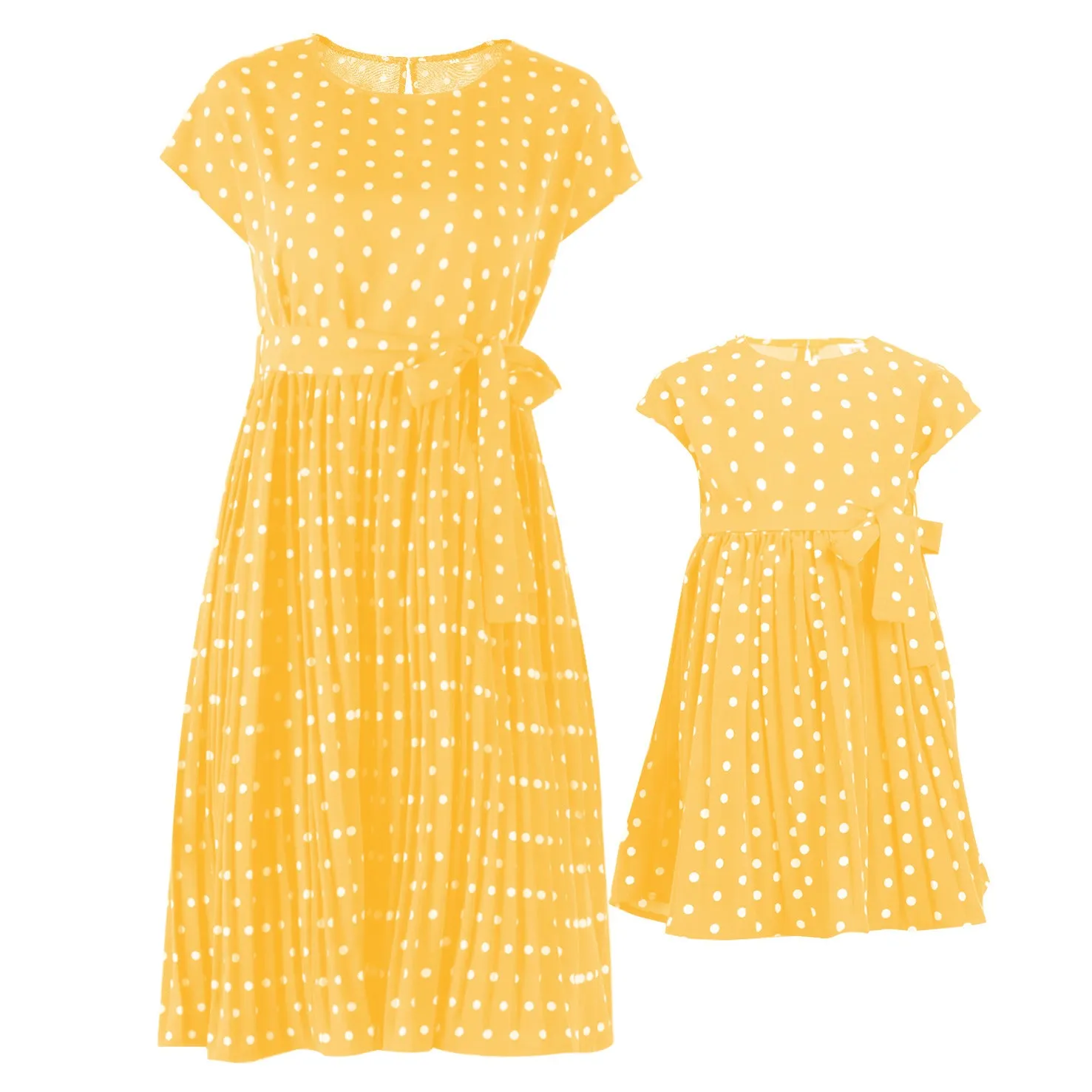 Polka Dot Parent-Child Loose and Elegant Mother-Daughter Dress