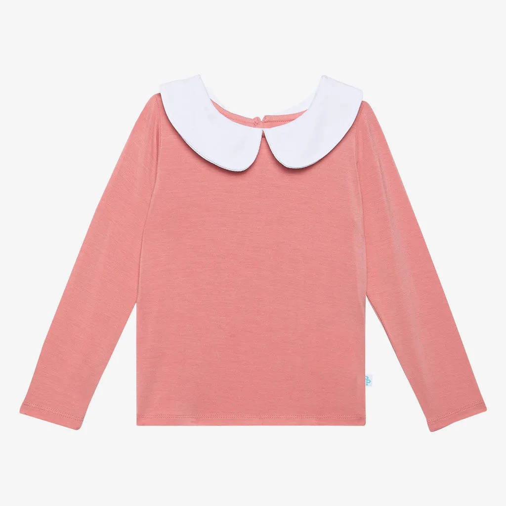 Posh Peanut Long Sleeve Peterpan Collar T-Shirt & Skirted Legging Set - Cassidy