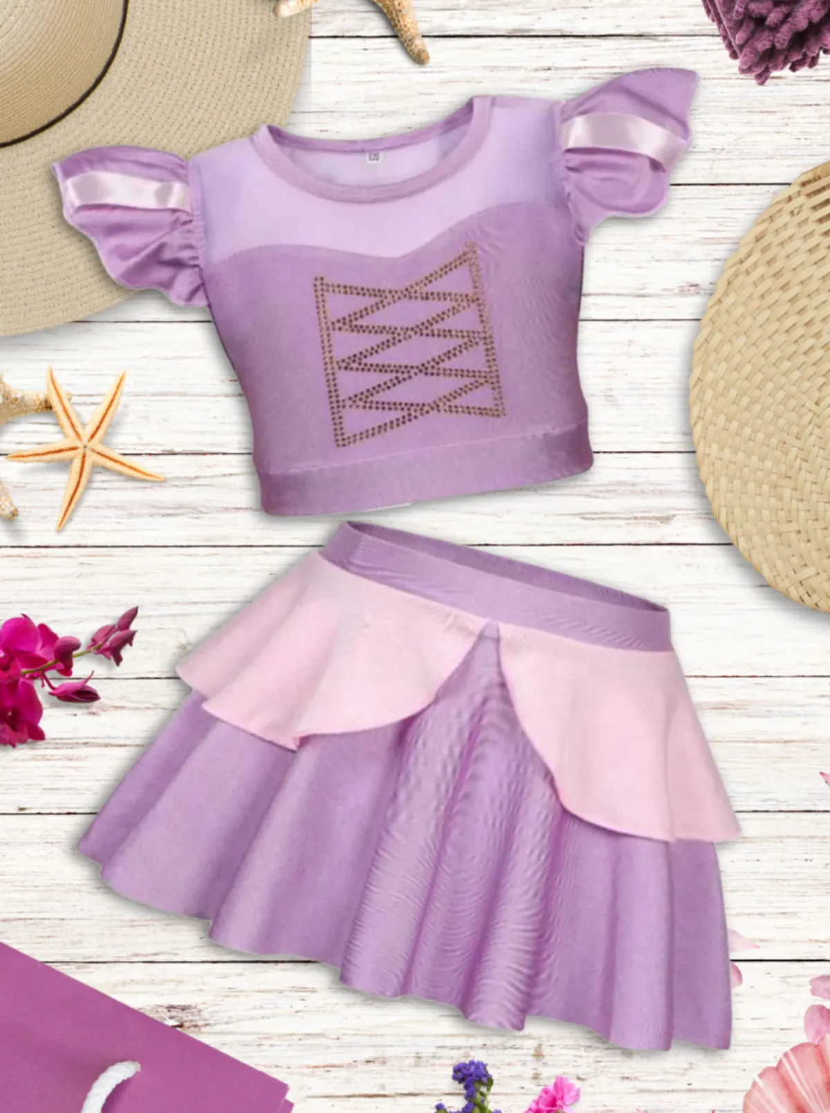 Pretty Princess Purple Two Piece Swimsuit