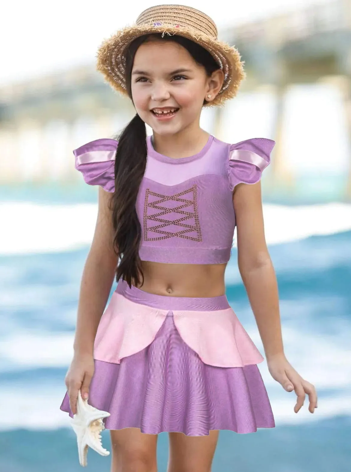 Pretty Princess Purple Two Piece Swimsuit