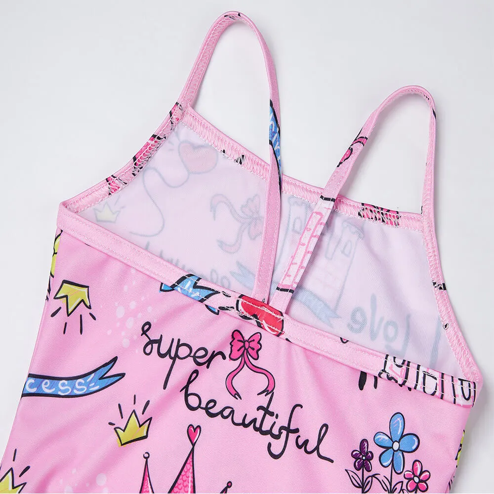 Princess Pink One Piece Swimsuits