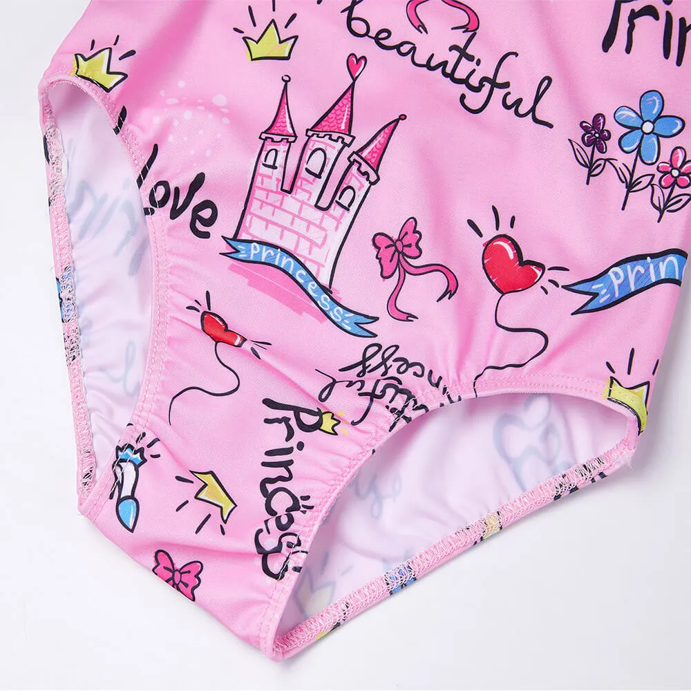 Princess Pink One Piece Swimsuits