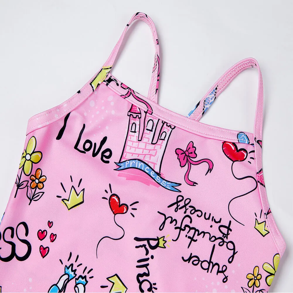 Princess Pink One Piece Swimsuits