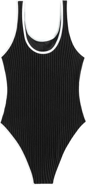 PTOLOCIF Sexy One Piece Swimsuit for Women Athletic Swimsuits Scallop Trim Bathing Suit Cut Out Adjustable Straps Swimwear